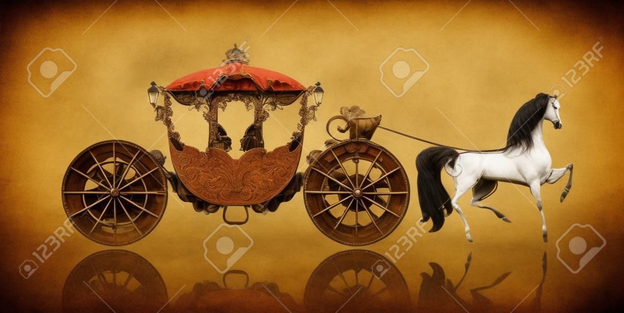 chariot de cru avec le cheval