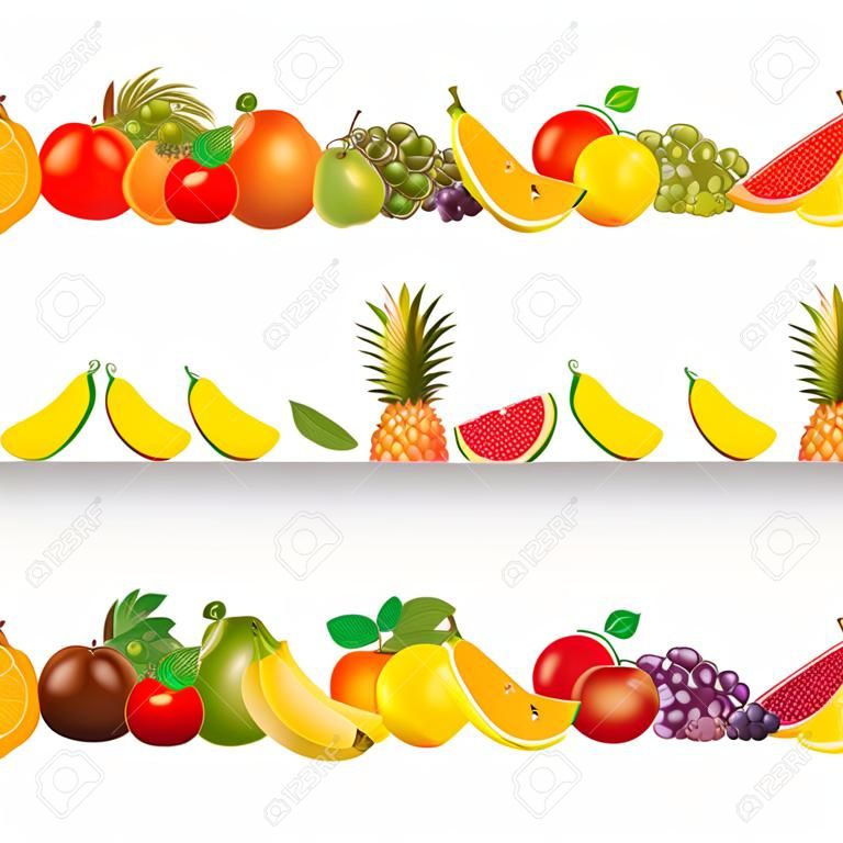 seamless border of fruit