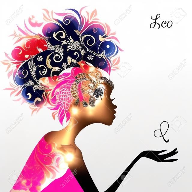 Zodiac sign leo. fashion girl
