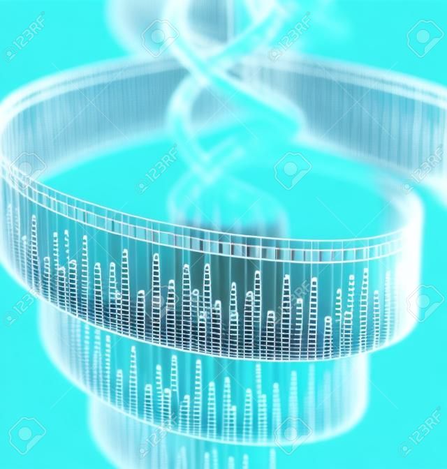 illustrazione 3D di un metodo di sequenziamento del DNA.