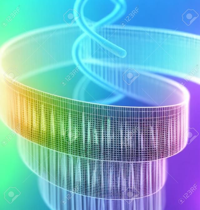 illustrazione 3D di un metodo di sequenziamento del DNA.