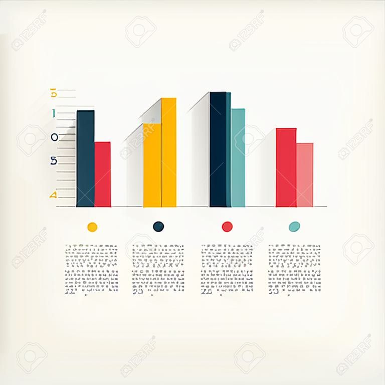 Ejemplo de gráfico de negocio diseño plano gráfico Infografía