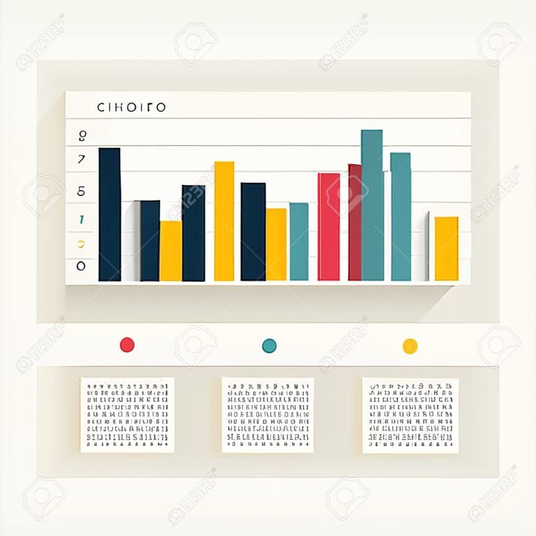 Example of business flat design graph  Infographics chart  