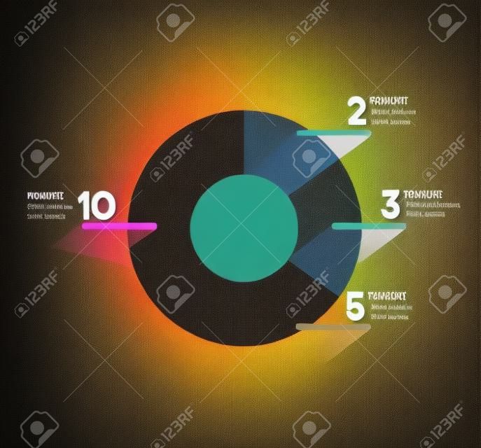 Rond, cirkel grafiek, grafiek. Gewoon kleur bewerkbaar. Infographics elementen.