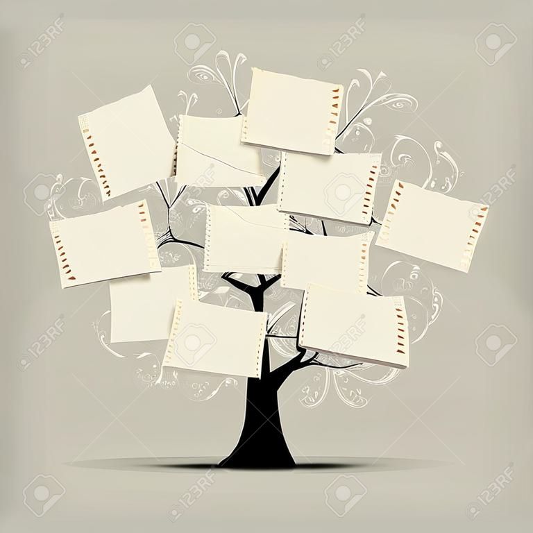 Arte árbol con los documentos para su texto