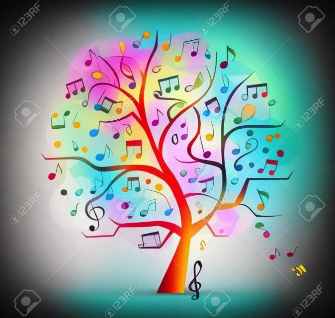 Abstract musical tree for your design