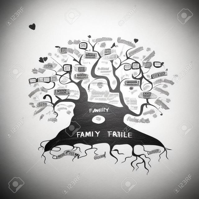 Rodzina drzewo szkic do projektowania