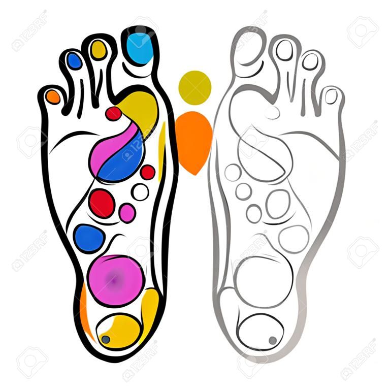Massage des pieds réflexologie, croquis pour votre conception