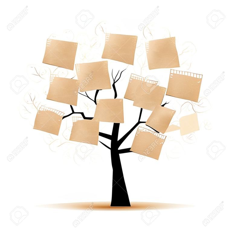 Искусство дерево с бумагами для вашего текста