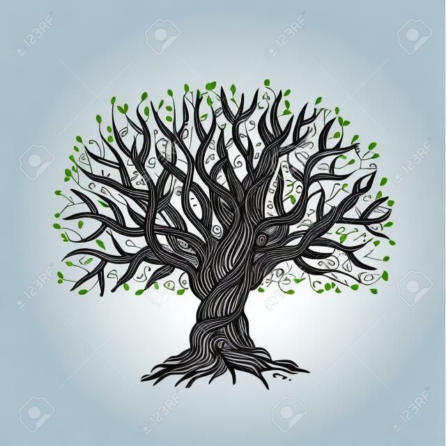 與您的設計的根的大樹。傳染媒介例證