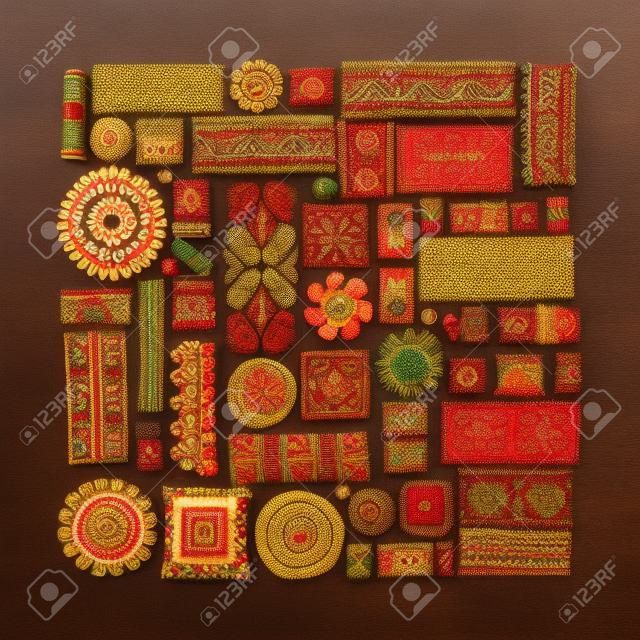 Ornamento artesanal étnico para o seu design