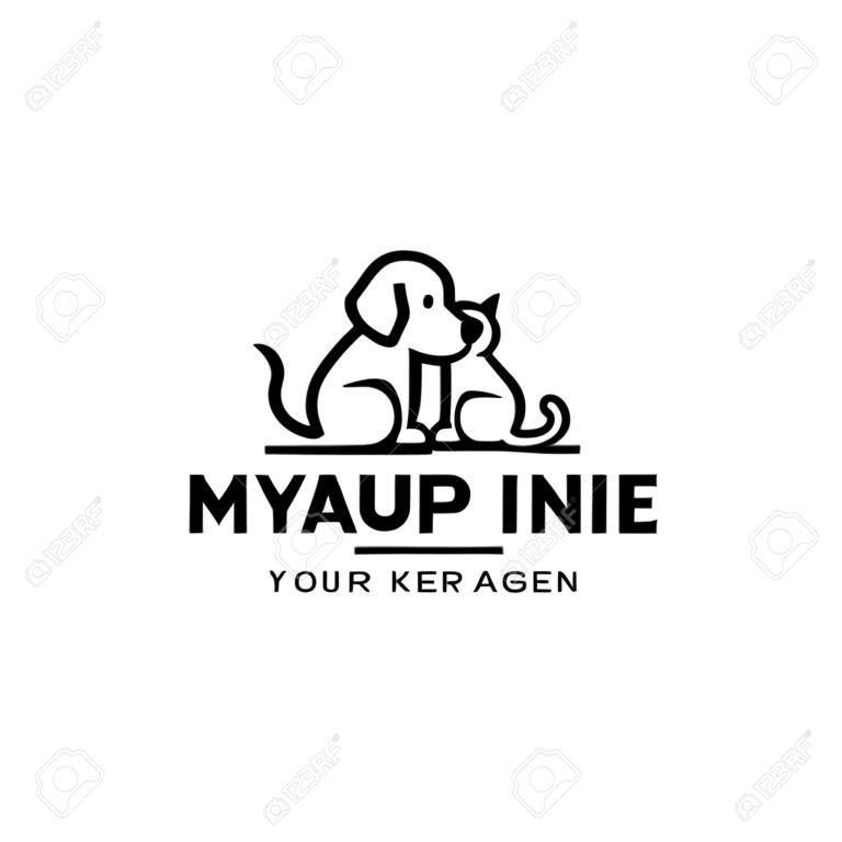 Cat and dog logo design.