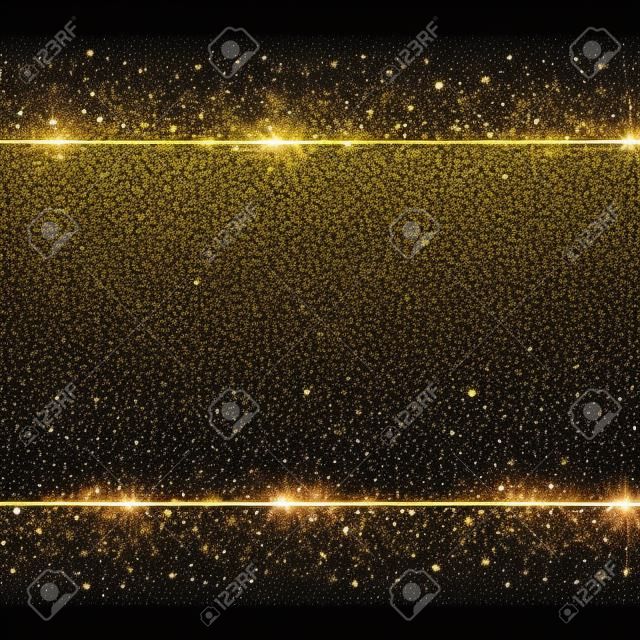 ゴールドのキラキラ輝き、グリーティング カード テンプレートを持つ黒のベクトルの背景