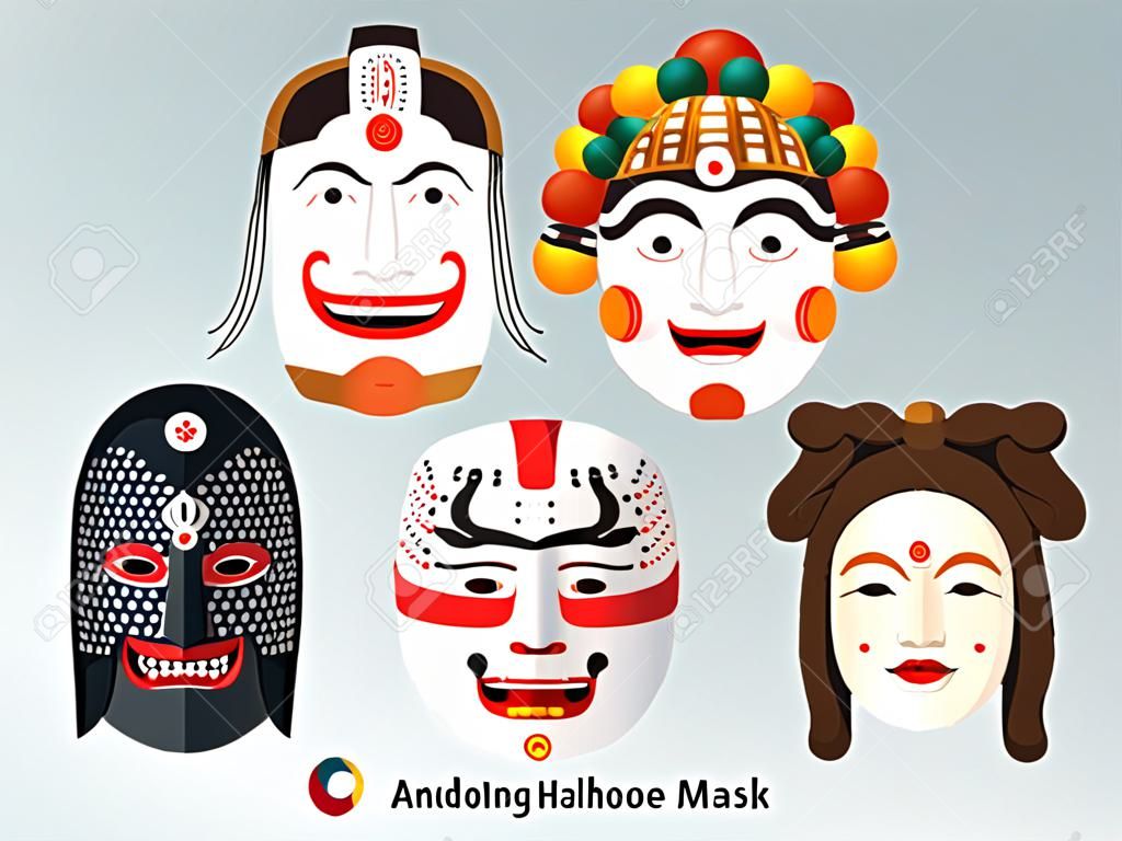 Piękna koreańska tradycyjna maska (maska Andong Hahoe)