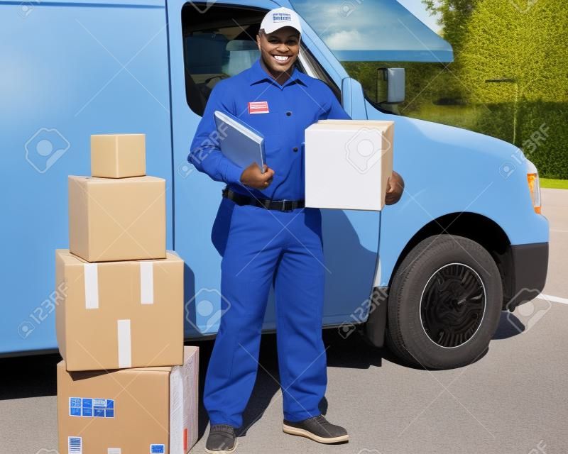 Delivery postal service man 