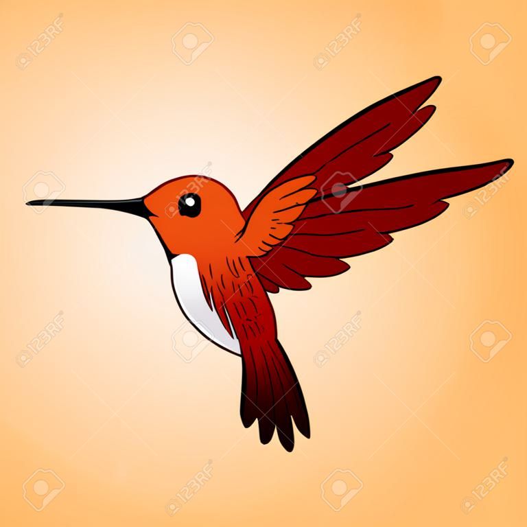 Red hummingbird floating