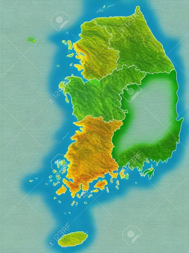 Eine Karte von Südkorea