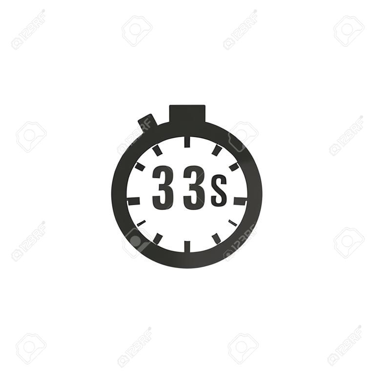 Zestaw ikon minutnika 3 sekundy. ikony przedziału czasu. stoper i pomiar czasu. ilustracja wektorowa na białym tle