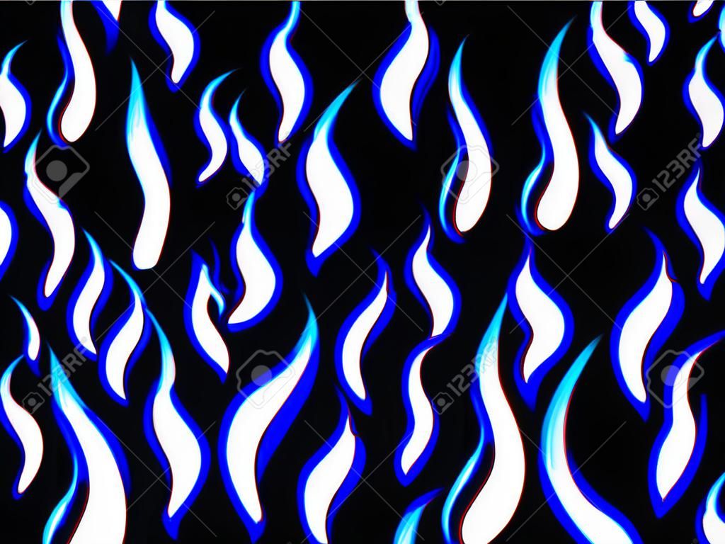 Niebieski karton w stylu płomieni ognia