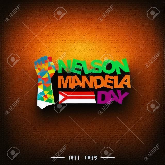 Nelson Mandela Day illustrazione vettoriale con design colorato a mano a pugno. modello perfetto per il Nelson Mandela Day.