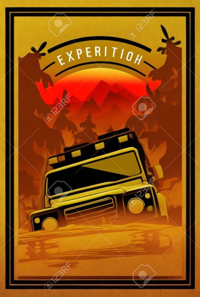 Off-Road-Auto-Logo, Safari SUV, Expedition Offroader.