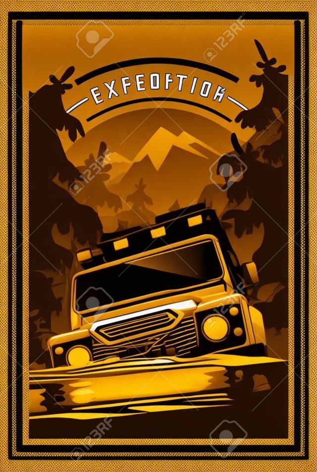 Off-Road-Auto-Logo, Safari SUV, Expedition Offroader.