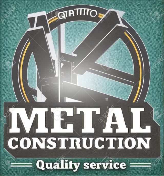 Logo della struttura metallica della costruzione di edifici.