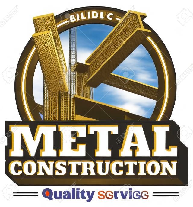 la construction du bâtiment logo cadre métallique.