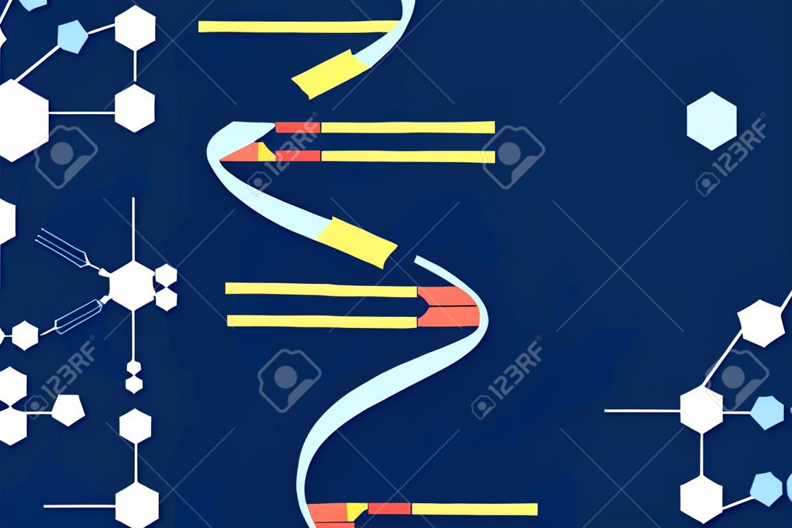 Ingegneria del DNA. crispr cas9, editing e manipolazione genica. modificazione genetica, biochimica e medicina. il genoma umano sperimenta il recente concetto di vettore