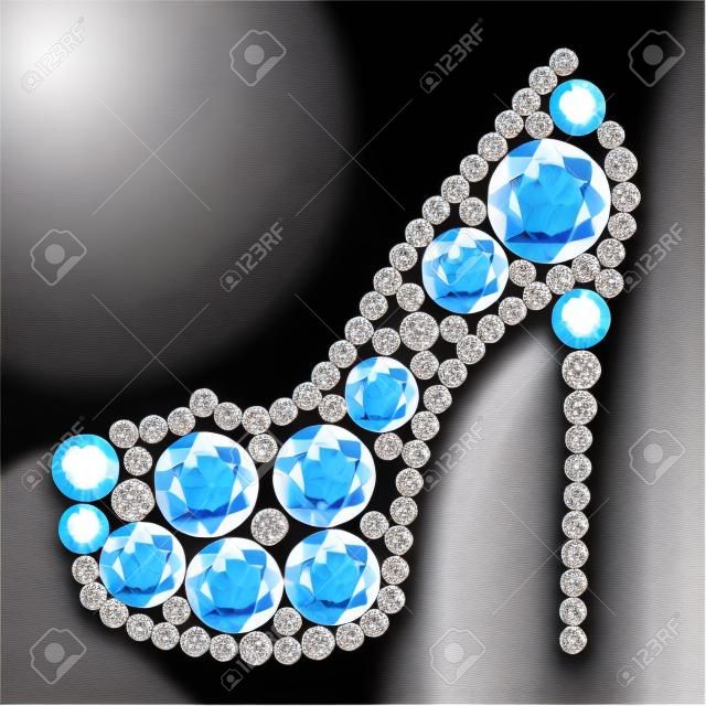 High heels shoe made of diamonds  