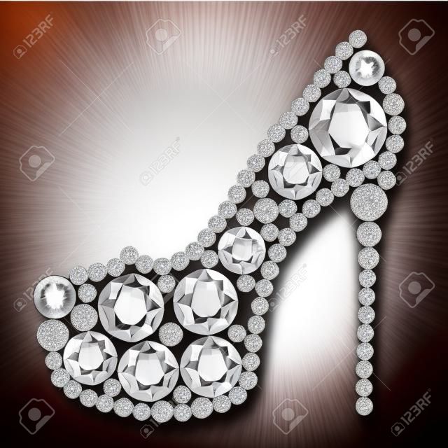 High heels shoe made of diamonds  