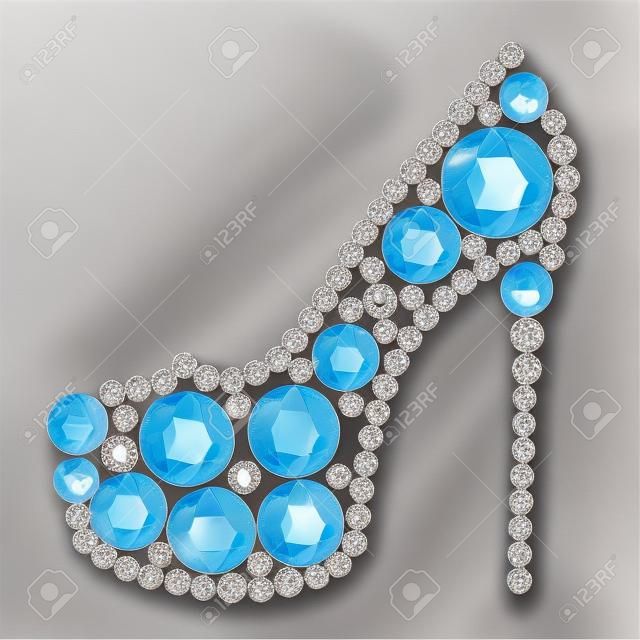Высокие каблуки обуви изготовлены из алмазов