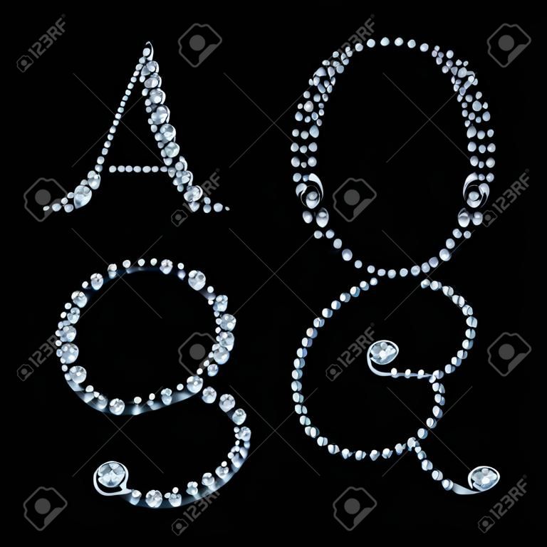 Diamante letras del alfabeto de las disponibles en la cartera