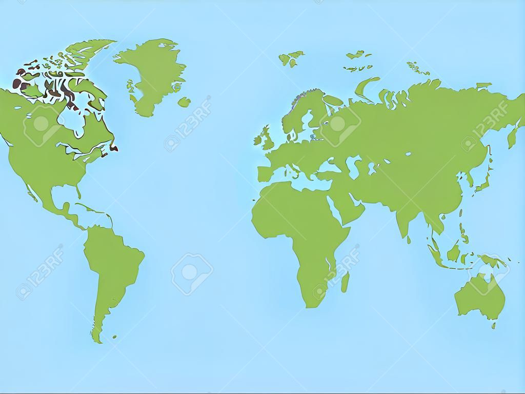 Mapa do mundo no fundo branco Ilustração vetorial original