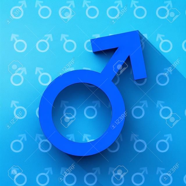 an isolated blue symbol on a colored background