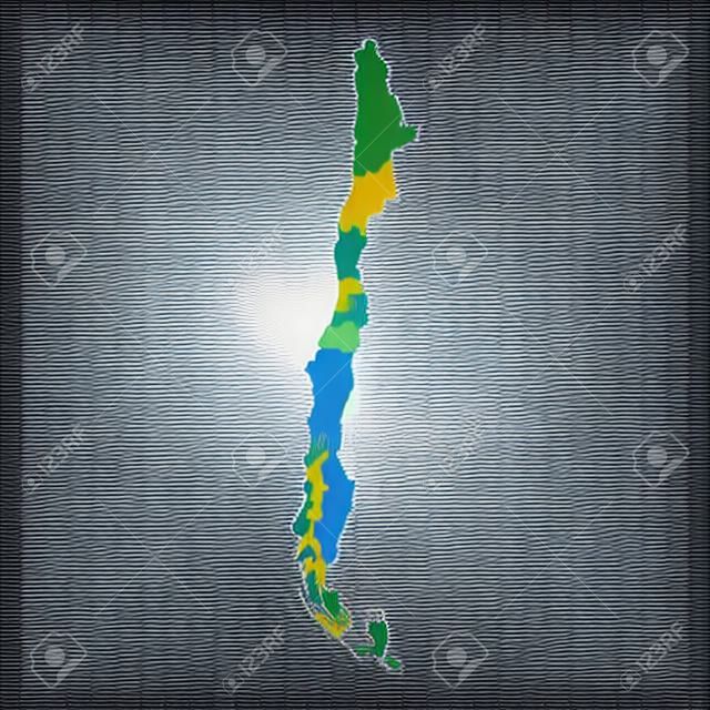 Mapa político de Chile. Diseño de ilustración vectorial.