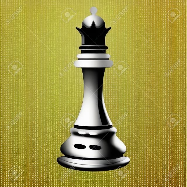 Isolierte Königin Schachfigurenikone