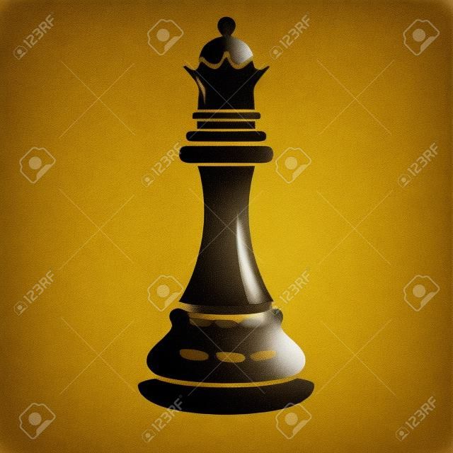 Isolierte Königin Schachfigurenikone