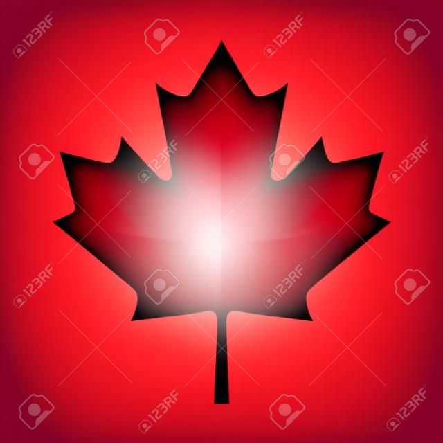 Red maple leaf icon, Canadian symbol - Vector