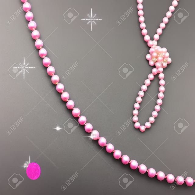 Perlen mit schönen großen rosa Perlen romantisch auf schwarz