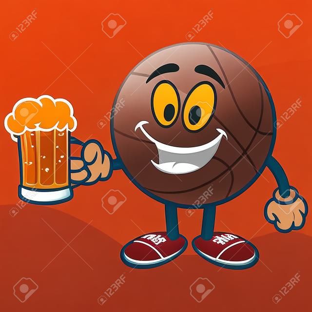 卡通籃球與啤酒