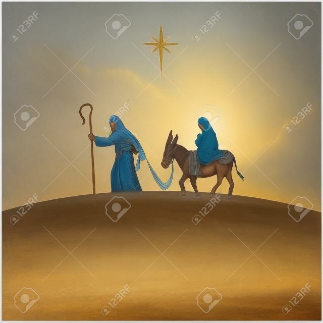 Maria e Giuseppe fuggire in Egitto