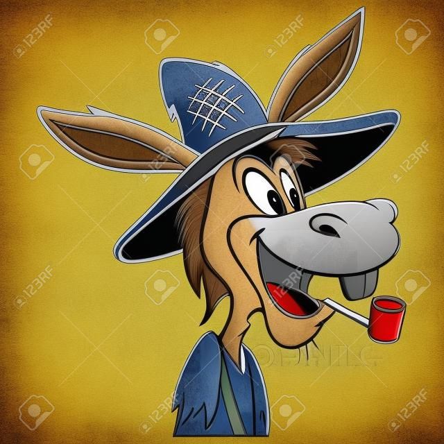 Hillbilly Mule - Une illustration de dessin animé d'une mascotte de Hillbilly Mule.