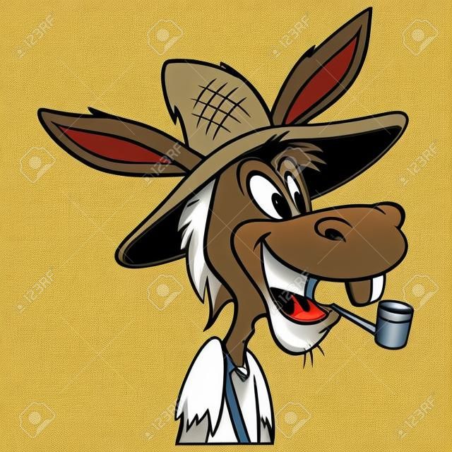 Hillbilly Mule - A cartoon illustration of a Hillbilly Mule mascot.