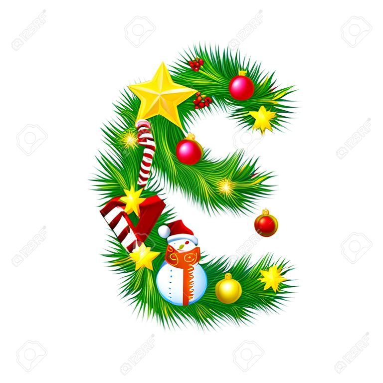 Letter C - Christmas tree decoration - Alphabet