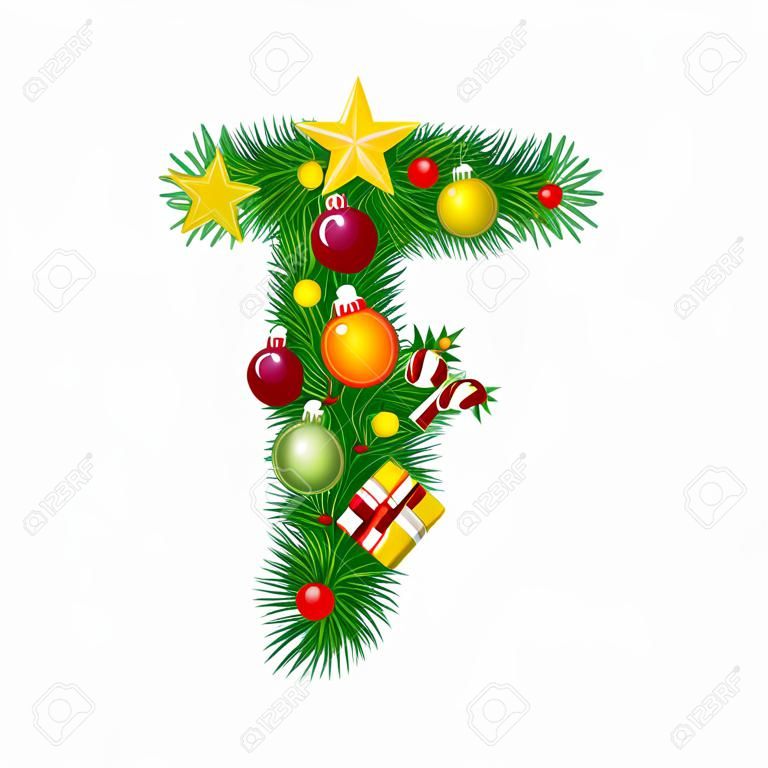 Brief F - Decoratie kerstboom - Alfabet