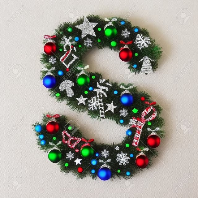 Letter S - Christmas tree decoration - Alphabet