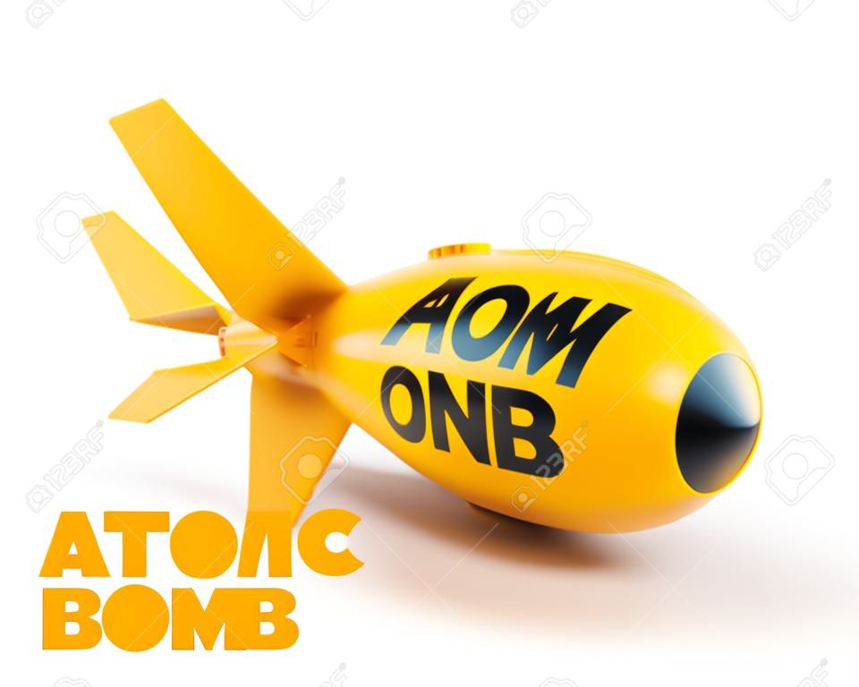 bombe atomique jaune sur un fond blanc. Vector illustration