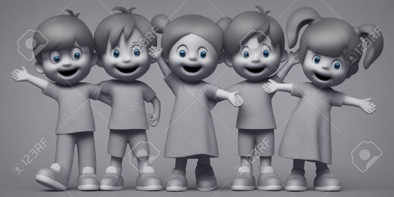 3D визуализации счастливые дети