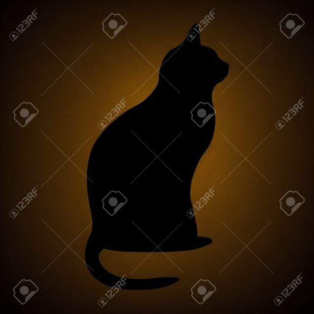 Silhouette noire de chat